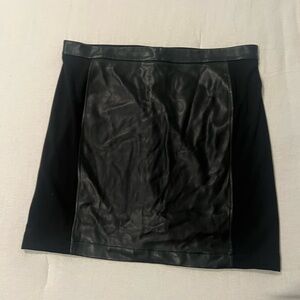 Ann Taylor Factory Black Faux Leather Mini Skirt